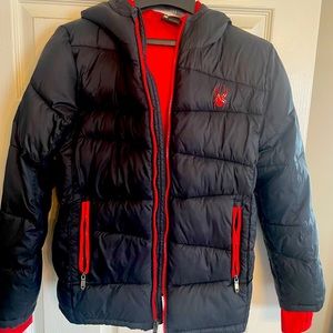 Large 14-16  Black Spyder Puffer Coat